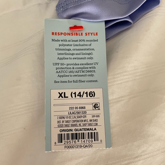 Cat & Jack Girls Rashguard XL - Purple Mermaid - Picture 3 of 5